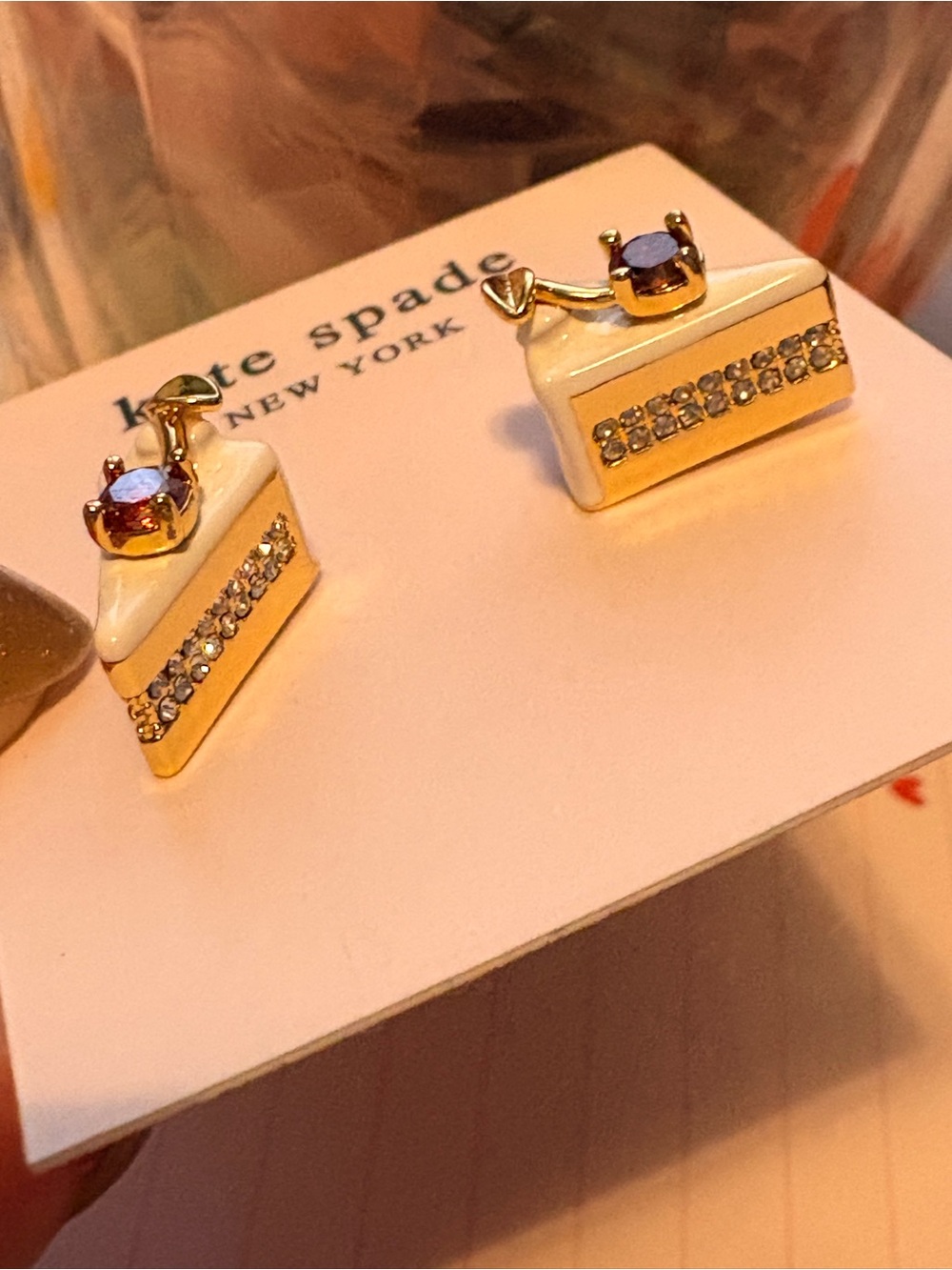 Kate Spade Pastry Shop Cake Stud Earrings Novelty NEW - Picture 3 of 6